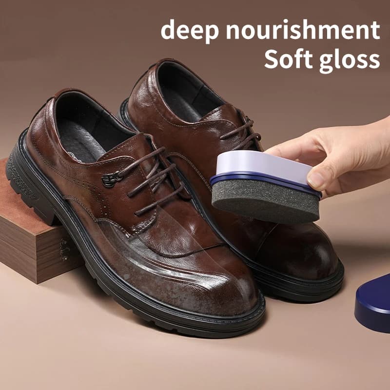 Spazzola per la pulizia delle scarpe in spugna bifacciale - Portatile inodore, rimozione e nutrizione delle macchie, strumento per la cura delle scarpe in pelle