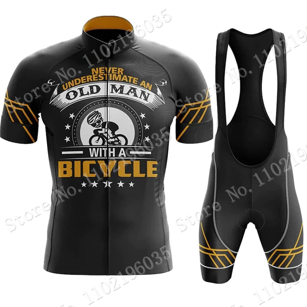 2024 Old Man Cycling Jersey Set manica corta Mens Summer Bicycle abbigliamento Road Bike camicie Suit Shorts MTB Maillot Culotte