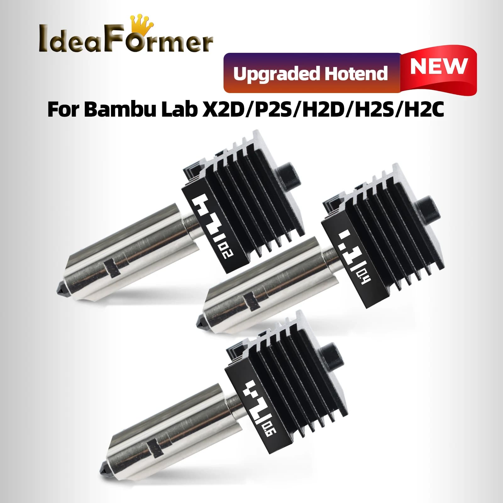 P2S X2D Hotend Kit For Bambu Lab H2C 3D Printer Print Head P2S Standard Flow Hotend High Speed Printing Removable Nozzle Hot End