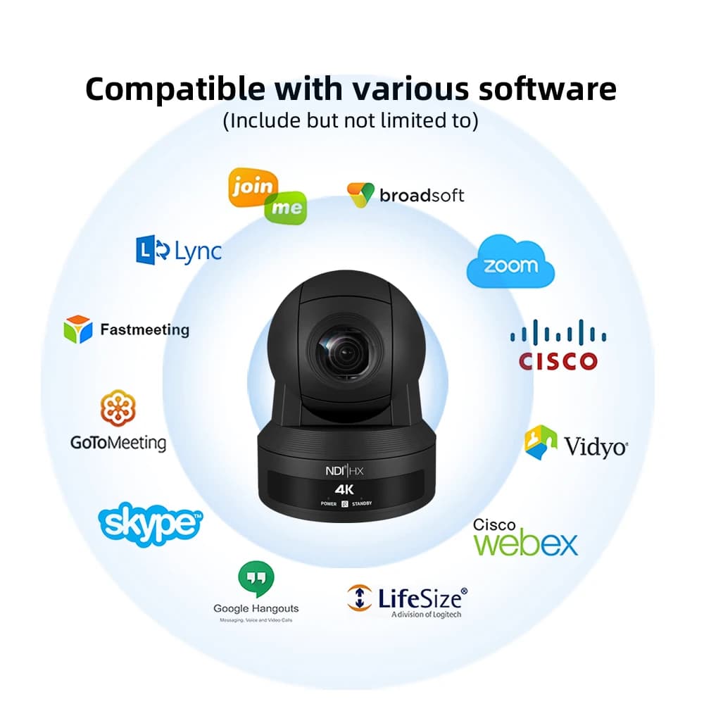 4k NDI PTZ Video Conference Camera 12x Zoom Suit Live Streaming Broadcasting System Hd Auto Focus Indoor Meeting Webcam