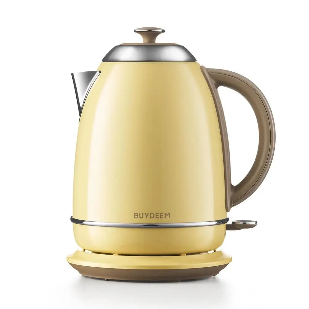Bollitore elettrico in acciaio inossidabile K640 con spegnimento automatico e protezione contro l'ebollizione a secco, bollitore per acqua calda senza fili da 1,7 litri con Sw