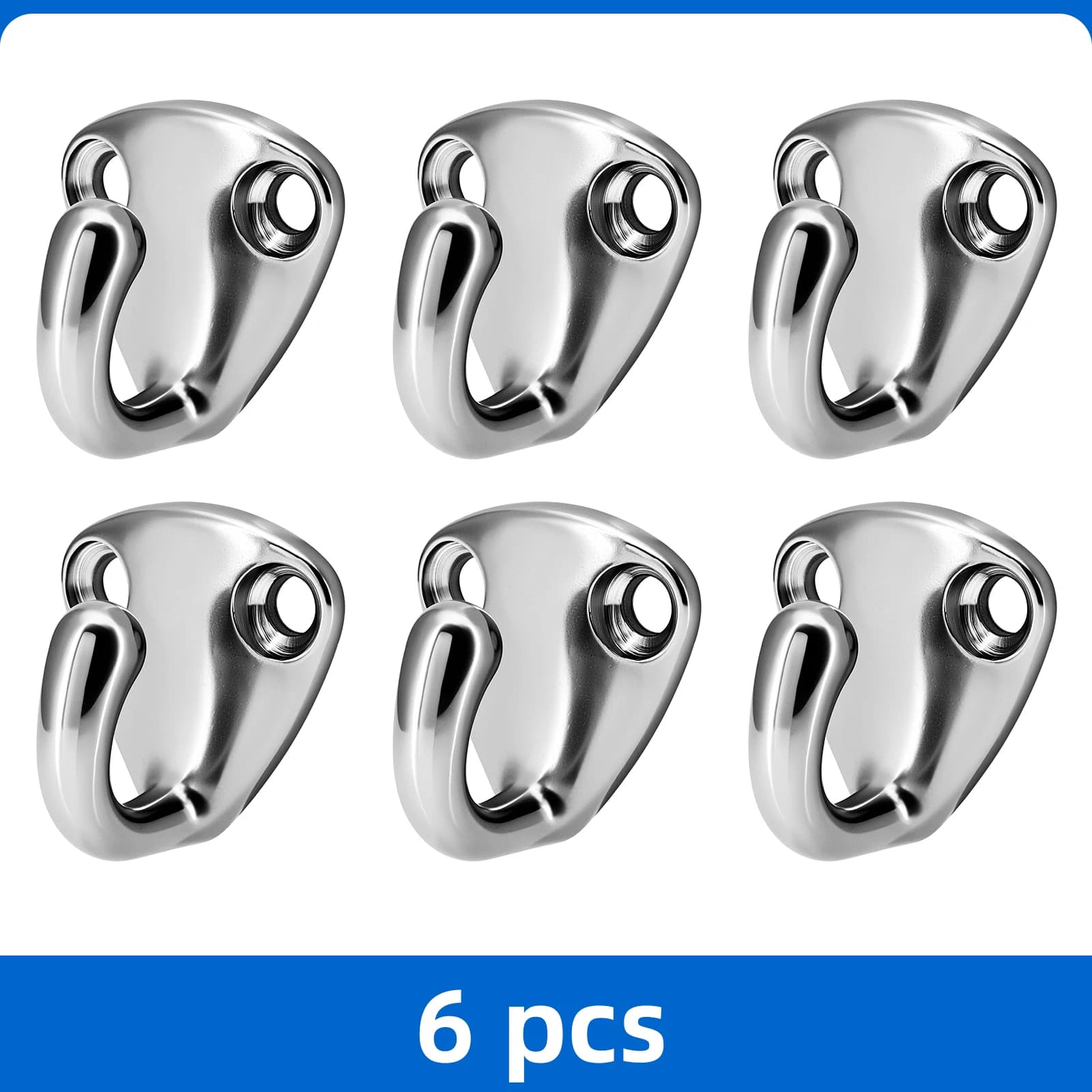Set di 6 Ganci Mini per Yacht, Ganci di Ancoraggio in Acciaio Inox 316, Accessori per Barche, Navi e Imbarcazioni
