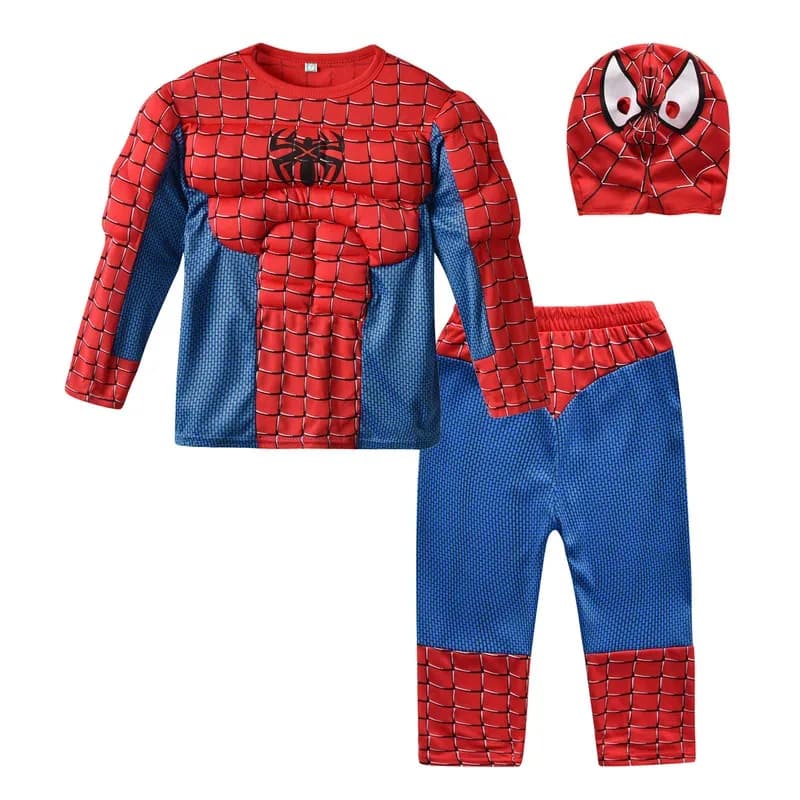 Kids Raimi Spiderman Costume Cosplay Halloween party Muscle dress Spider-Man Superhero Dress Girls Top Pants Set