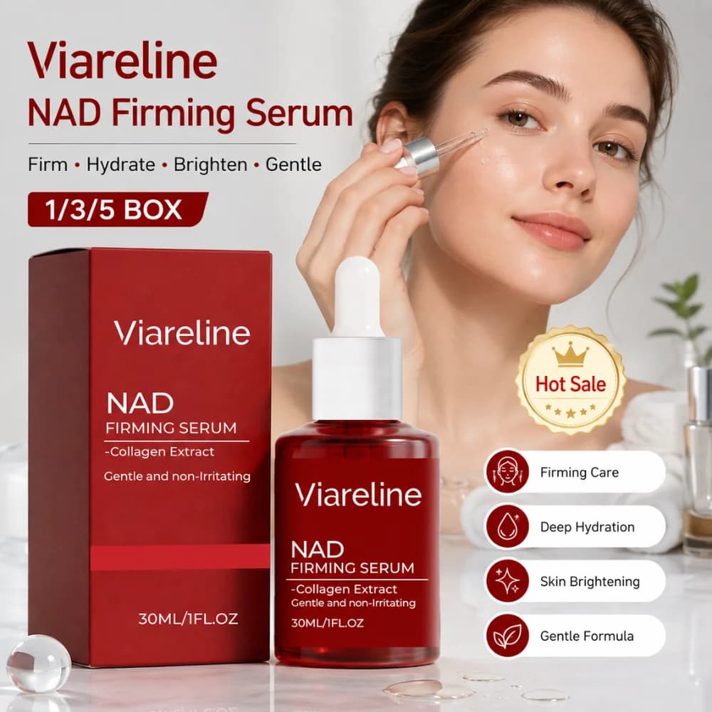 Viareline NAD+ Facial Essence Serum 30ml Collagen Extract Moisturizing Firming Care for Dull Dry Skin Fine Lines and Elasticity