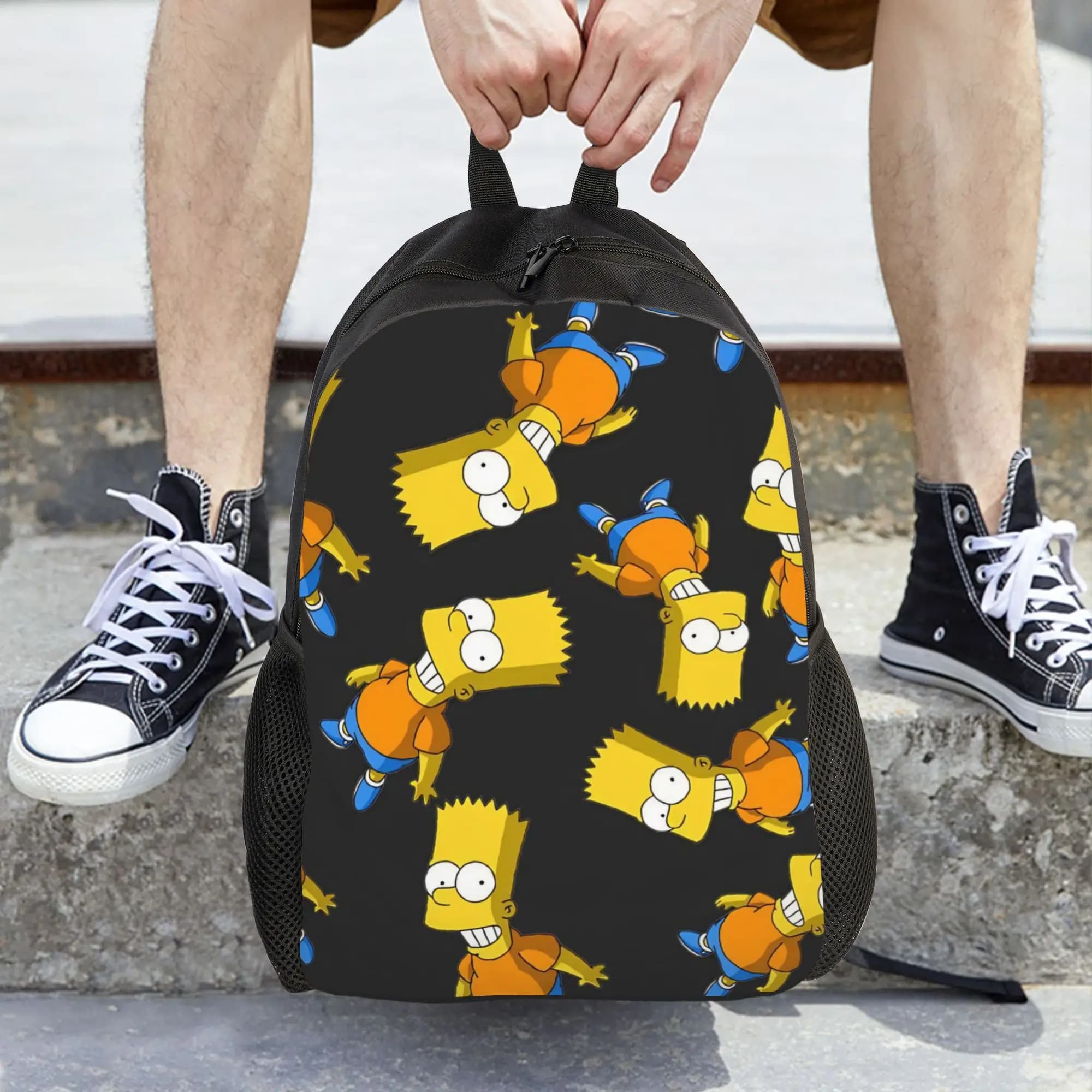 Zaino da donna Cartoon The S-Simpsons Mochila Fashion Borsa da scuola per bambini Zaino per laptop Zaino da viaggio di grande capacità per bambini