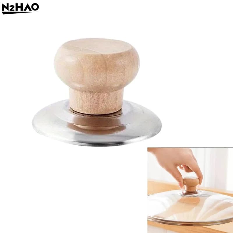 Manopole in legno per coperchi di pentole, manopole di ricambio resistenti al calore per manici di padelle, impugnatura universale per coperchi di pentole con parte superiore piatta per padelle.