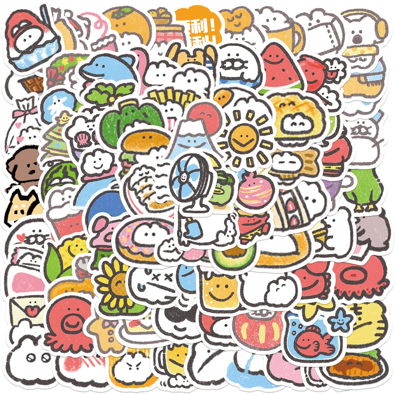 100 pezzi Mini MOKMOK adesivo carino cartone animato per frigorifero bagagli laptop skateboard bicicletta adesivi decalcomania bottiglia impermeabile in PVC