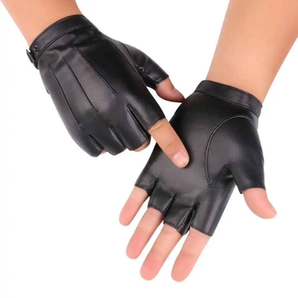 Fashionable PU punk driving gloves Design with buttons Gloves half fingers anti slip Gloves fantastic Gym Fitness