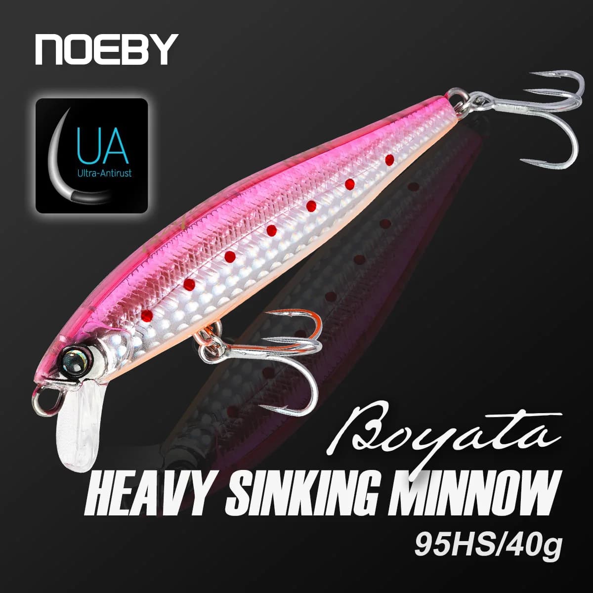 NOEBY Pesante Affondamento Minnow Richiamo di Pesca 95mm 40g Esca Dura Artificiale a Fundição Lunga per Tuna Yellowtail Mare Richiamo di Pesca