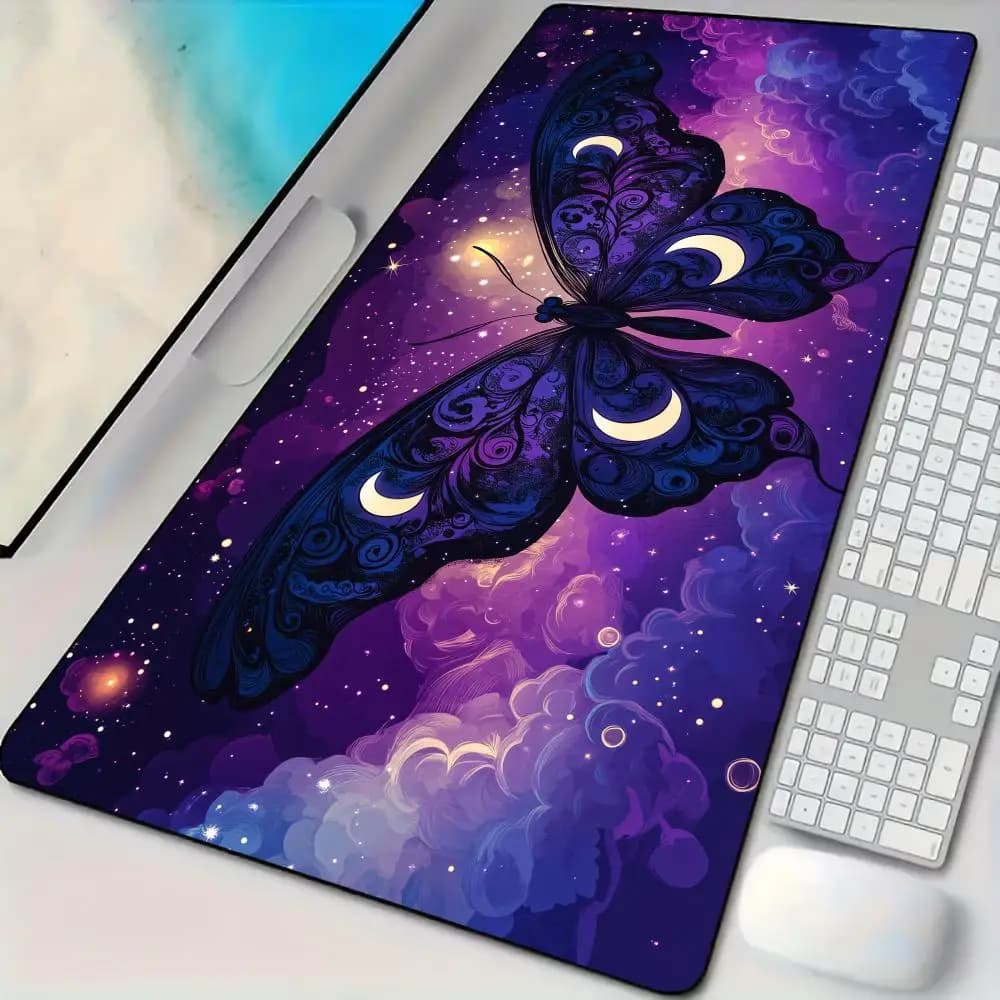 Elegant Night Butterfly Mouse Pad Desk Mat Large Computer Office Carpet XXL Mousepad Gamer Gaming PC Accessories Keyboard Rug