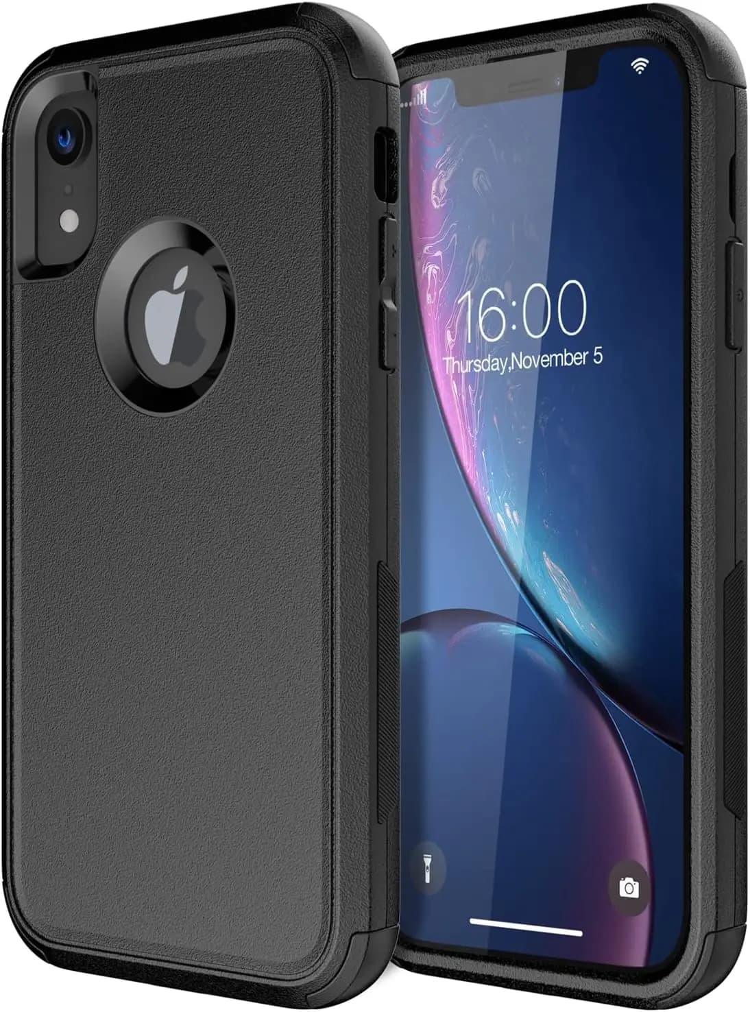 Custodia antiurto resistente per iPhone XR con supporto per ricarica wireless