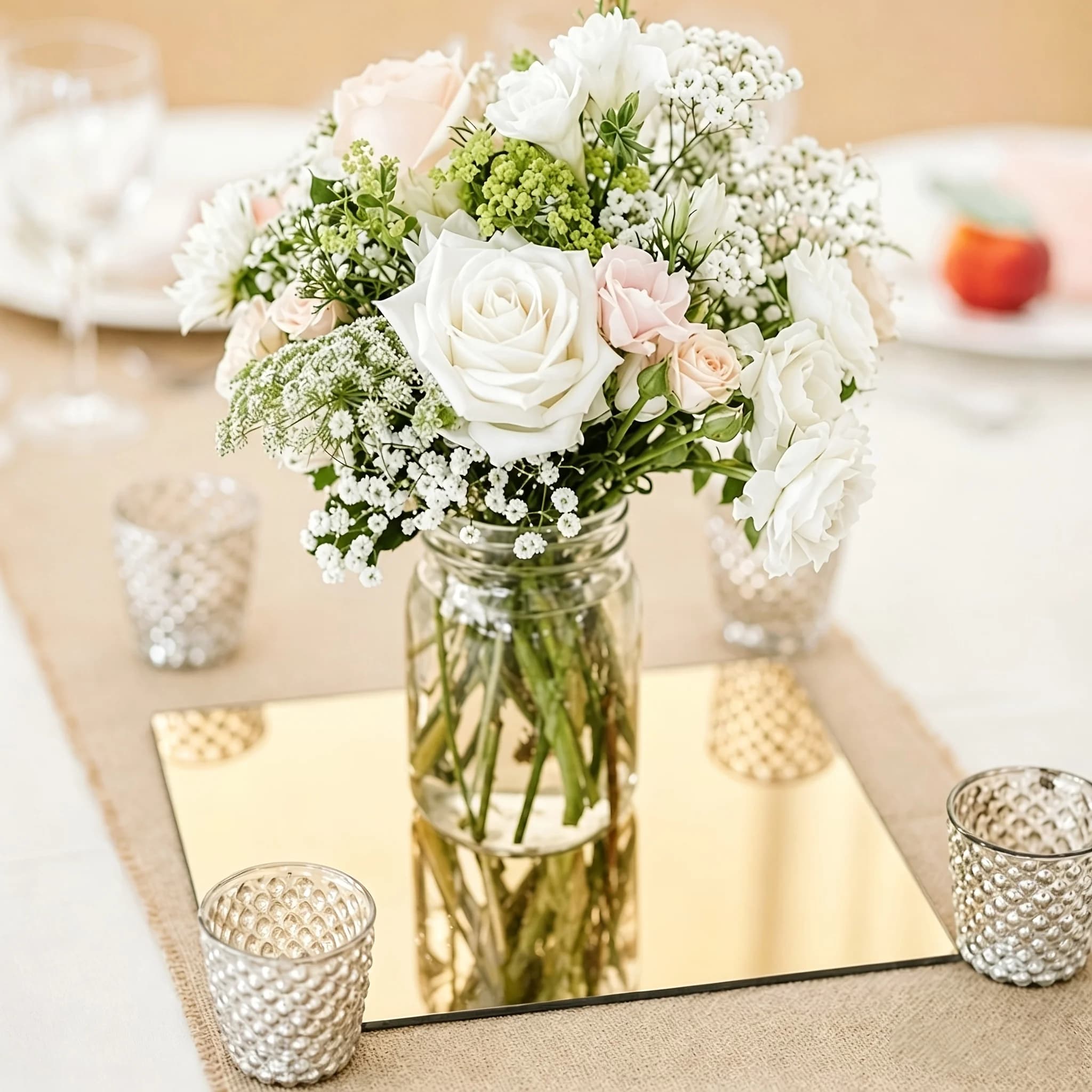 7PCS Elegant Acrylic Mirror Tray Flat 2D Delicate Styling Multipurpose Use Dressing Mirror Bathroom Counter Full Length 10x10cm