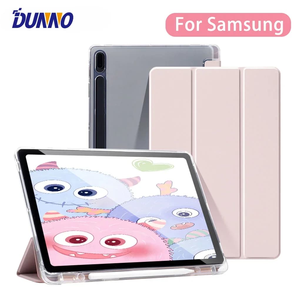 Tablet Case for Samsung Galaxy Tab for S6 Lite 10.4 for Tab S9 FE 11 S8 S7 S9 S10 Plus 12.4in Transparent Back Tablet Cover