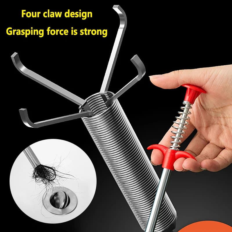 60 cm spring pipe dredging tools, exhaust serpent, storage cleaning sticks, waste removal, home cleaning for kitchen sink tools