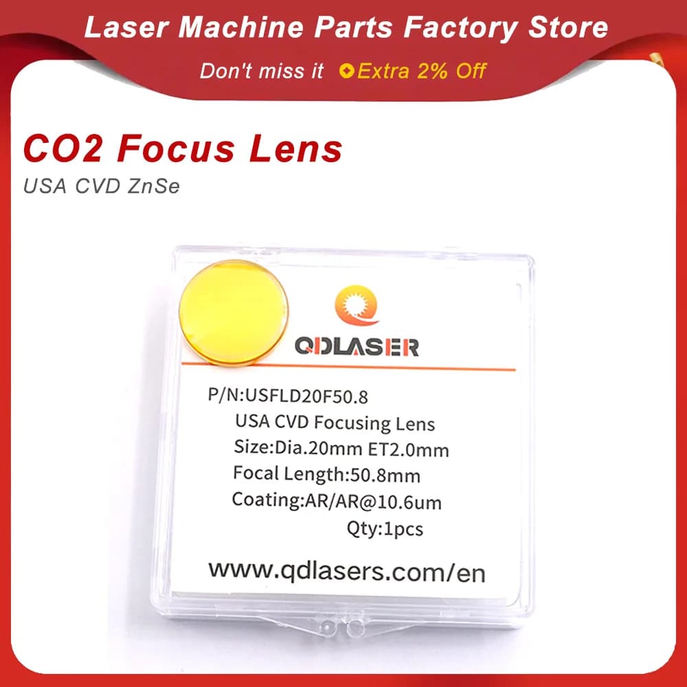 Lente di Focalizzazione Laser ZnSe USA CVD per Macchine da Taglio e Incisione Laser CO2, Diametro 12 15 18 19.05 20, Lunghezza Focale 38.1 50.8 63.5 76.2 101.6 127mm