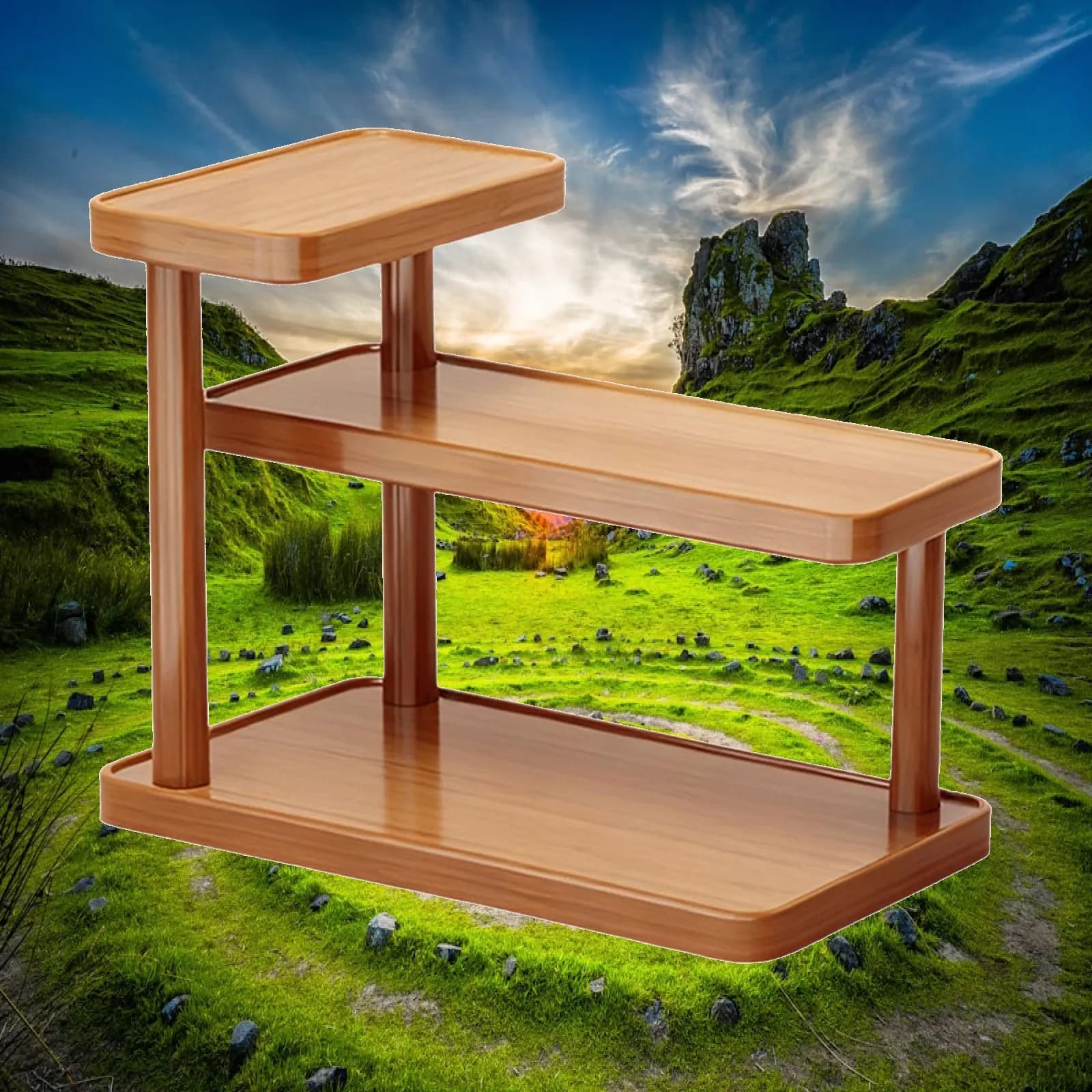 Perfume Holder Tabletop Wooden Shelf Organizer Storage Rack for Bedroom Desk Kitchen Bathroom Cabinet