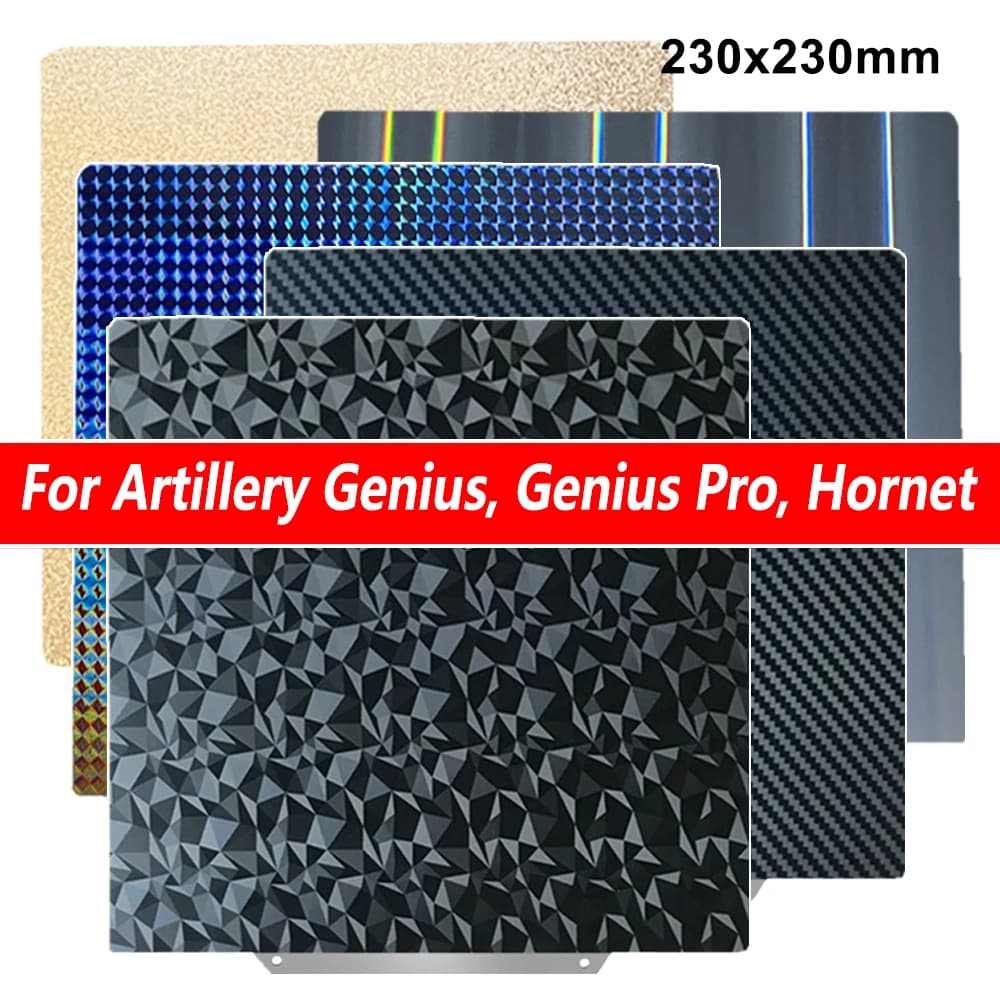 230x230mm for Gneius, Genius Pro, Hornet PEI Plate Thermal Bed Accessories Flexible PEI Sheet for Anycubic Kobra 2