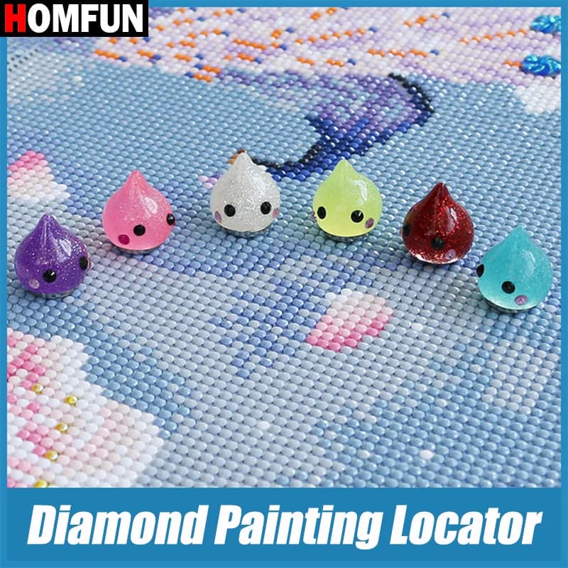 HOMFUN 5D Diamond Painting Locator Magnet Holder Accessories Cover Minder for DIY Art Embroidery Fixer Tools Random Color