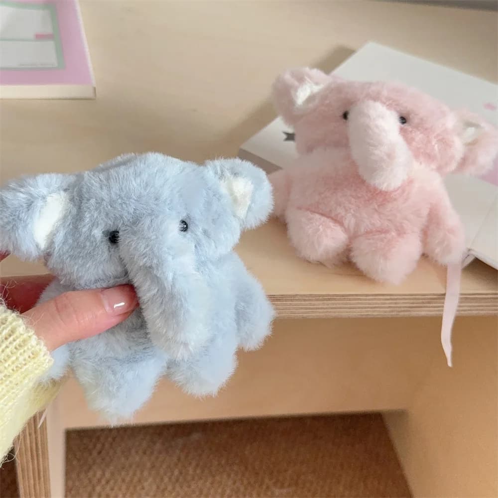 For Airpods Pro 3/Pro 2/4/3/2 Cute Furry Elephant Case 360 Degree Protective Earphone Bag Funda Airpods Pro Fluffy Pompom Cover