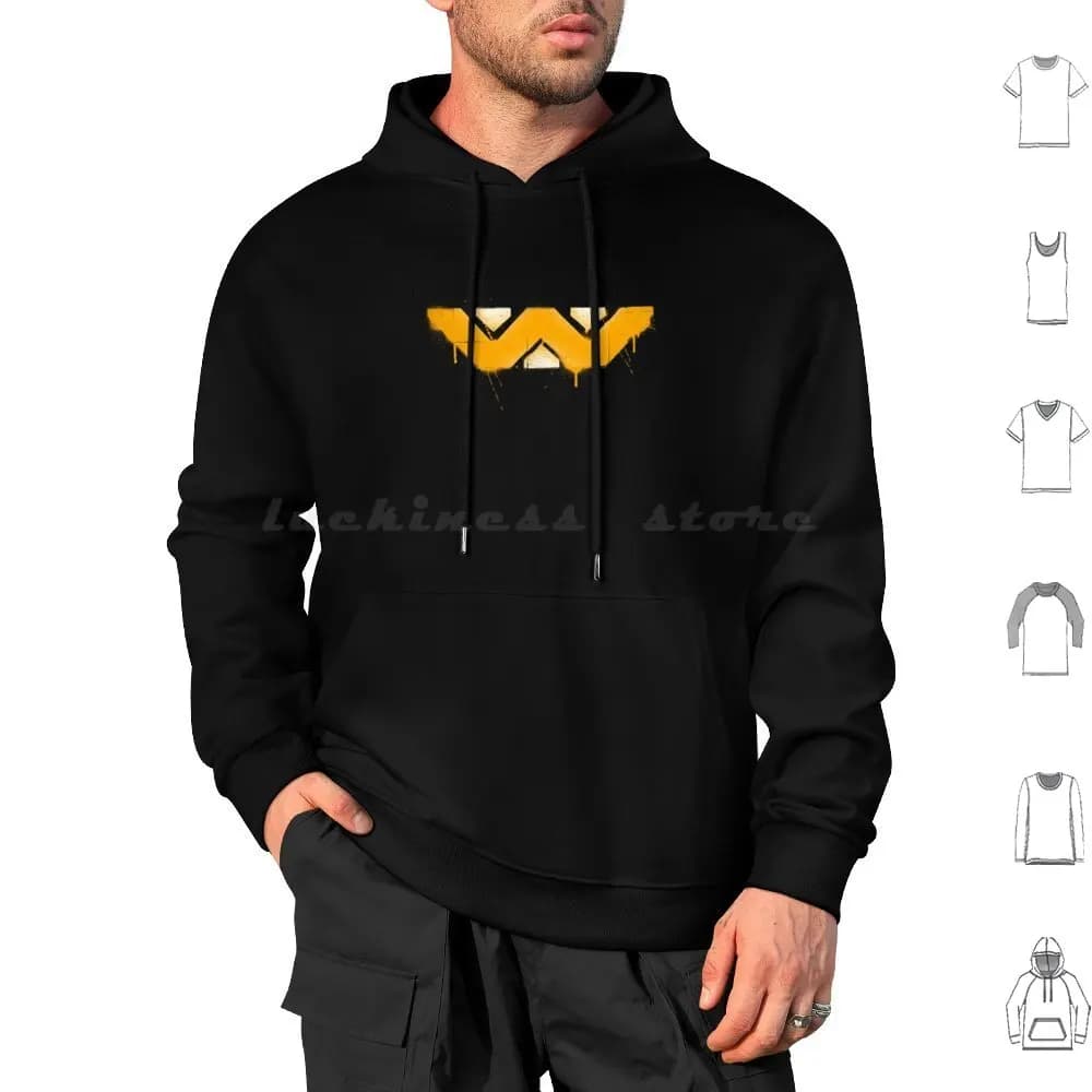 Wyc Stencil Felpa con cappuccio in cotone a maniche lunghe Getsousa Film Horror Terrore Scifi Cult Film Cultura pop Graffiti Splatter Logo