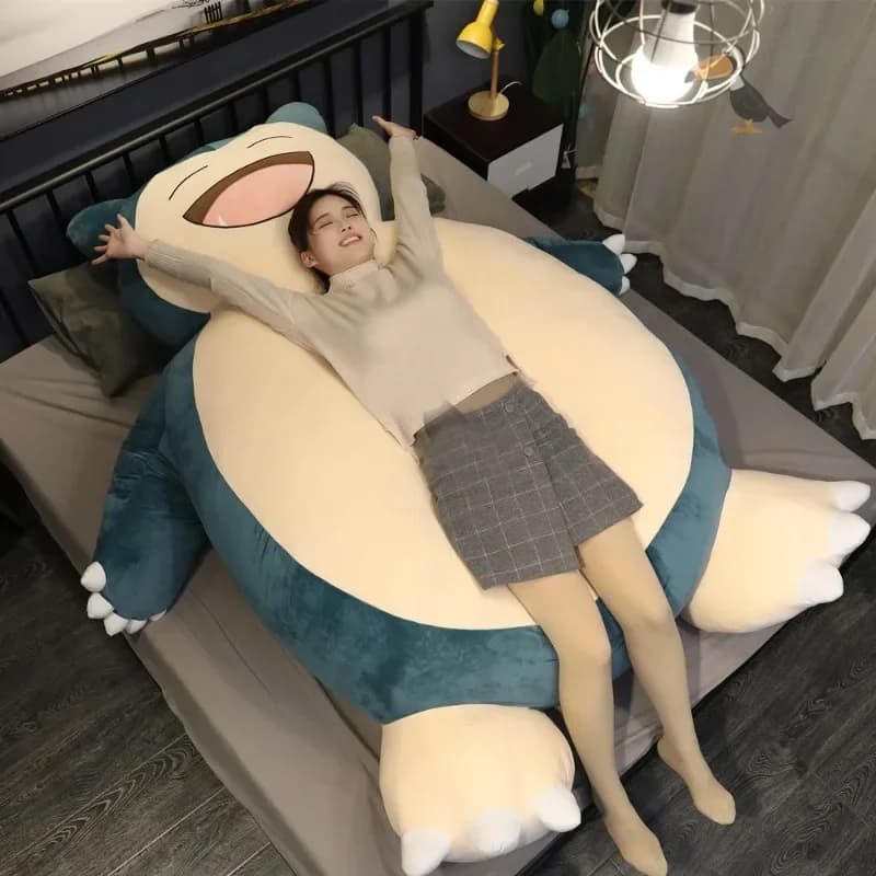 150cm enorme Pokemon Snorlax Anime peluche grande pokragon Plushie Kawaii Semi-finito fondina in pelle cuscino regalo per i bambini