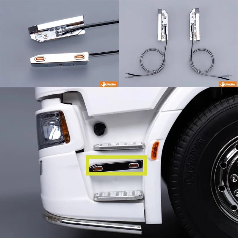 Pedale in metallo per camion RC con luce per 1/14 Tamiya SCANIA 770S 6X4 56368 8X4 56371 Accessori di aggiornamento per auto