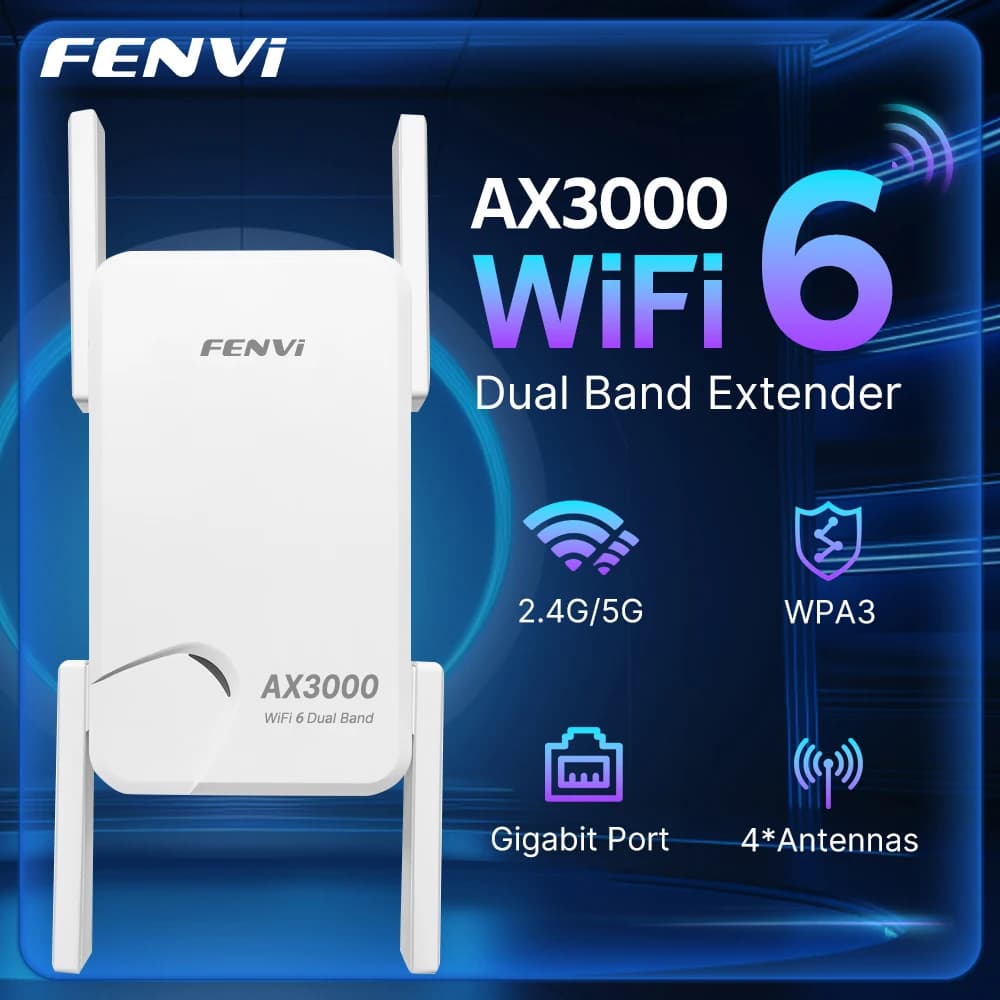 Fenvi WiFi 6 AX3000 ripetitore WiFi Gigabit Wireless Extender 2.4/5GHz Dual Band Wi-Fi6 ripetitore di segnale amplificatore a lungo raggio MU-MIMO