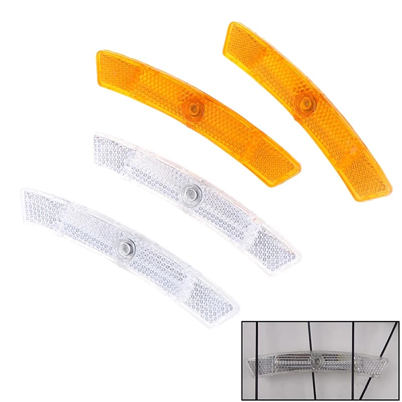 Bicicletta bicicletta raggio riflettore di sicurezza spia di sicurezza cerchione luce riflettente montaggio Vintage Clip tubo riflettore 2 pz/set