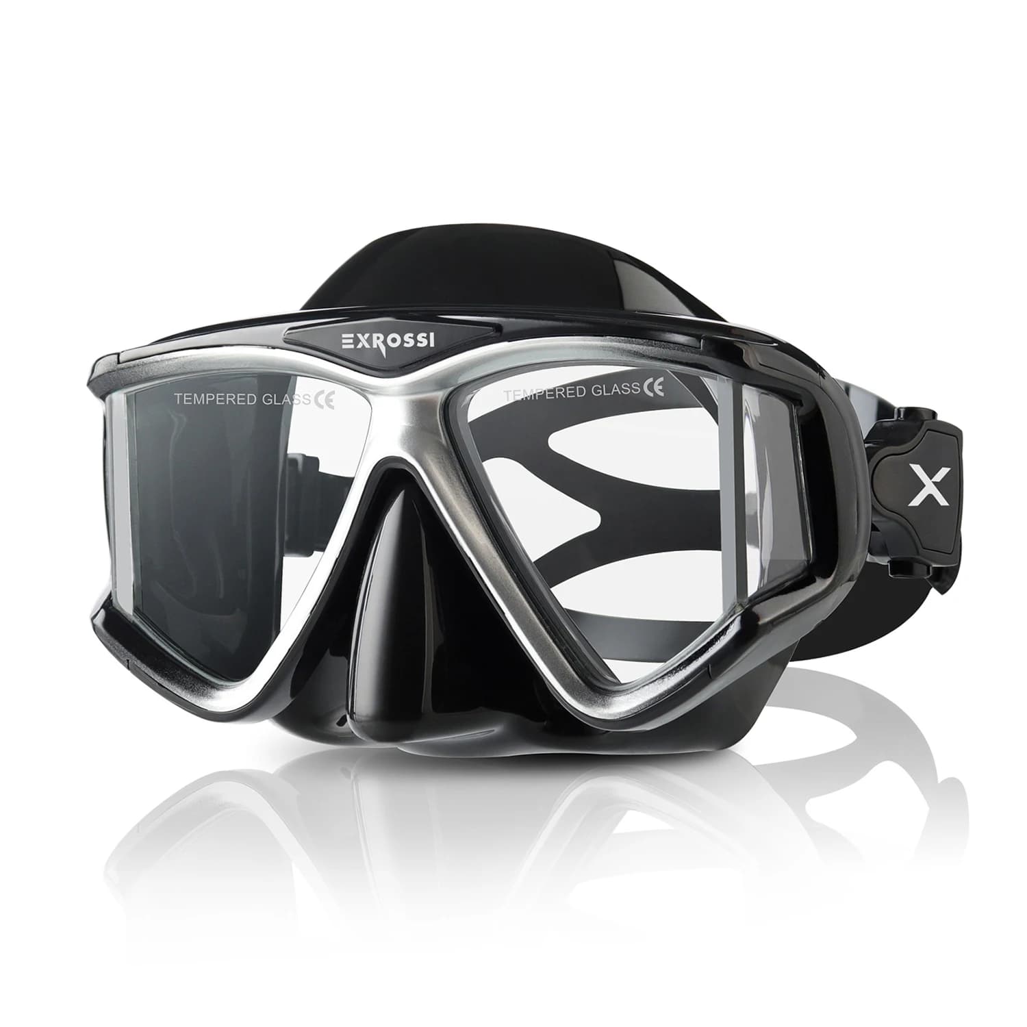 Lente personalizzata Scuba Diving Maschera subacquea per snorkeling per adulti Maschera per apnea, Occhiali subacquei antiappannamento per miopia per adulti