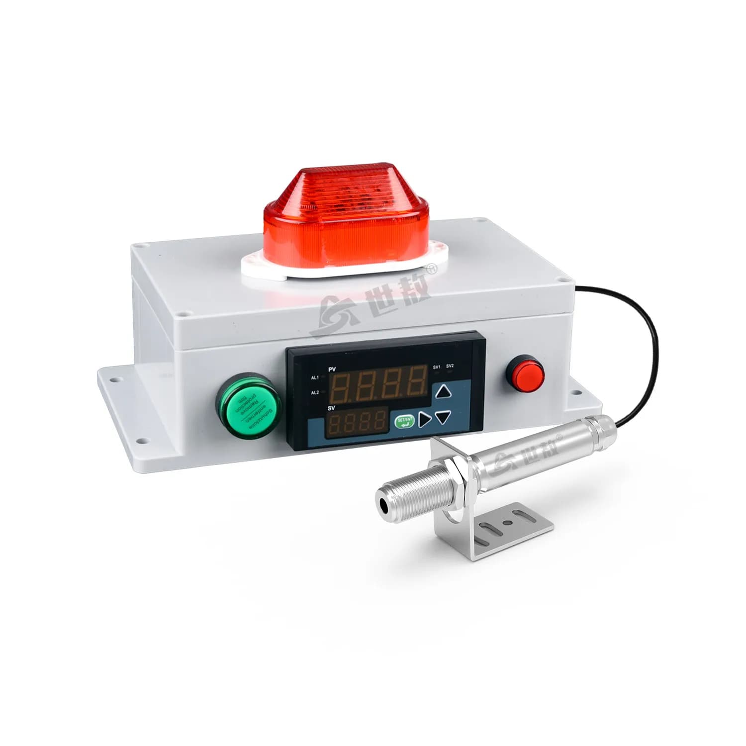 Online infrared thermometer, contactless probe, transmission sensor