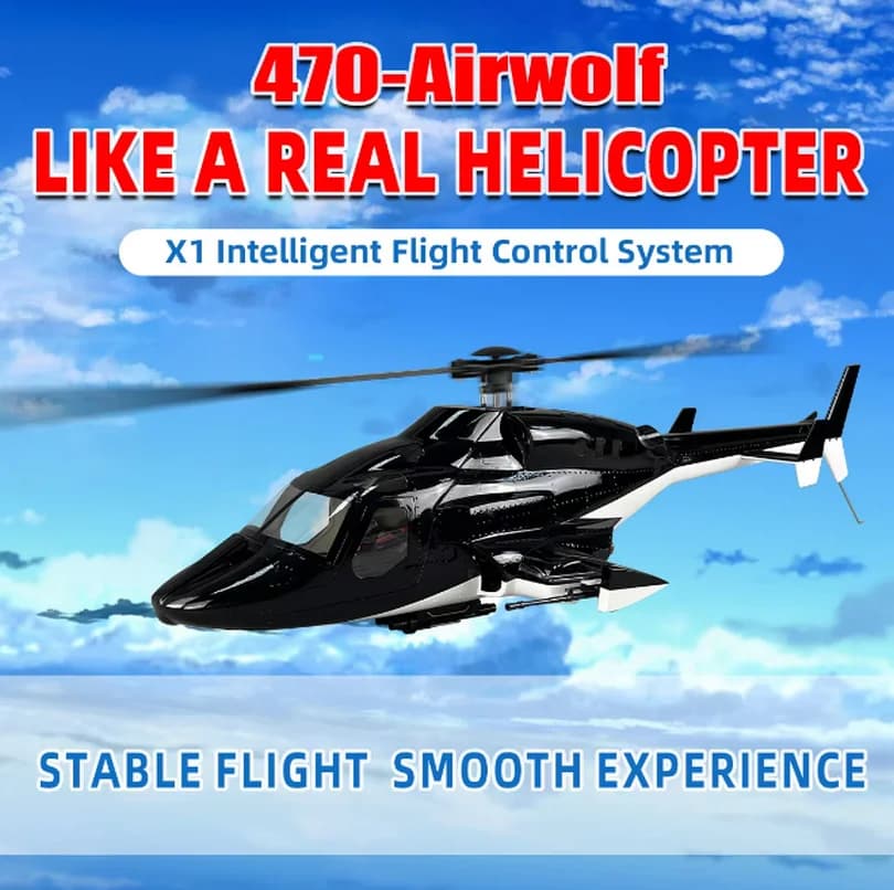 Roban 470 Dimensioni Airwolf RTF Versione RC Elicottero Aereo telecomando Modelr