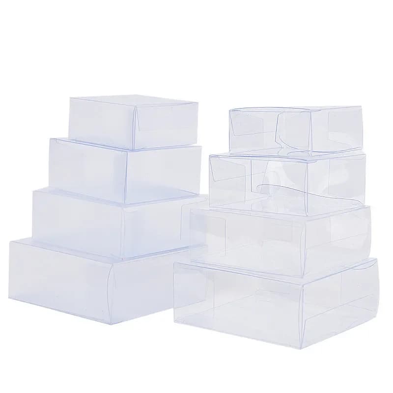 Scatola da 300 pezzi in PVC trasparente smerigliato per matrimoni, espositore artigianale per regali, piccolo supporto per imballaggio di gioielli, scatola di plastica trasparente trasparente all'ingrosso