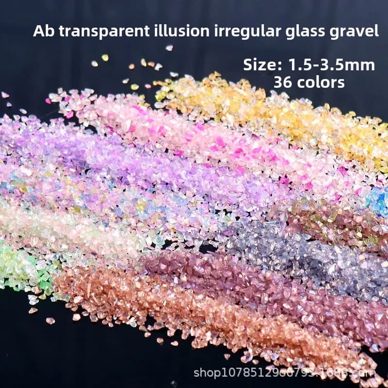 20g Pietre di vetro tritato Riempimento in resina per resina epossidica fai da te Stampo in silicone Pietra rotta irregolare Nail art Artigianato epossidico Riempitore