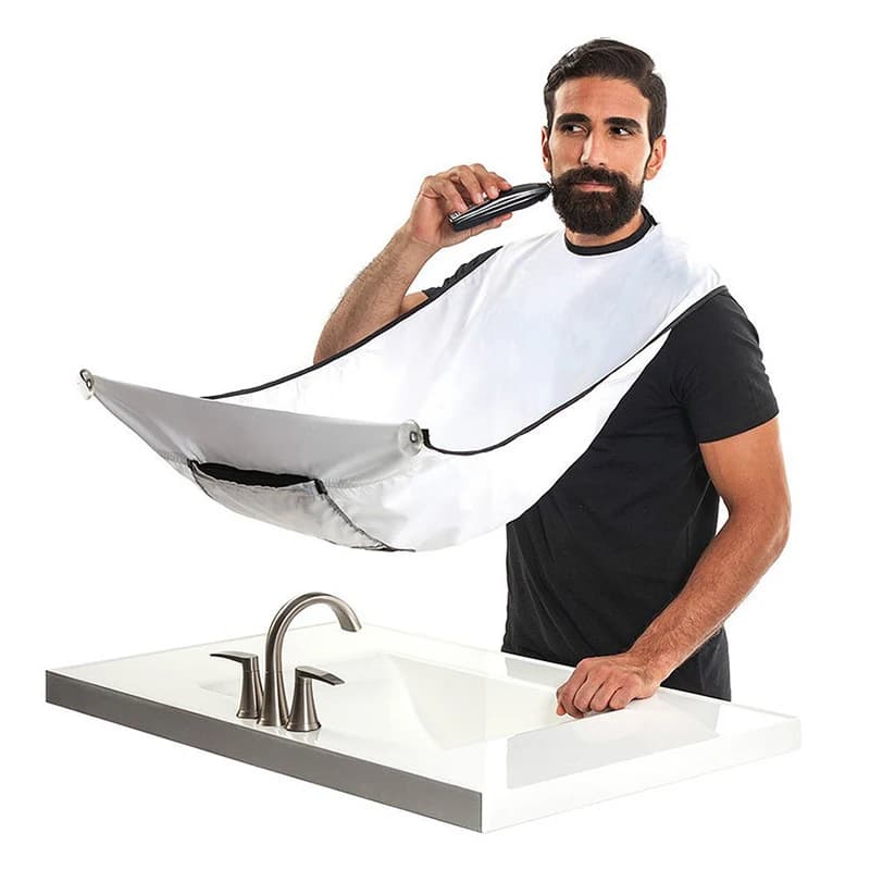 Grembiule da barba per uomo Grembiule da barba per barba Bavaglino per la cura Viso Capelli rasati Bavaglini per adulti Rasoio per pulizia Parrucchiere Regalo Grembiule pulito