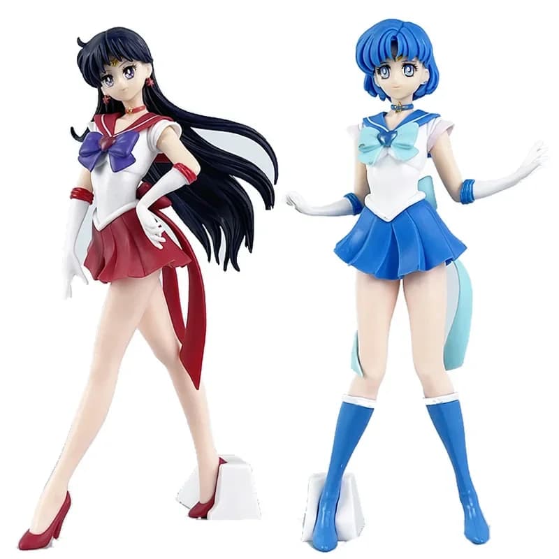 Statuetta Sailor Moon da 22cm, Action Figure di Sailor Mars e Sailor Mercury, Giocattoli Artigianali, Modellini Kawaii, Ornamenti, Regali per Bambini