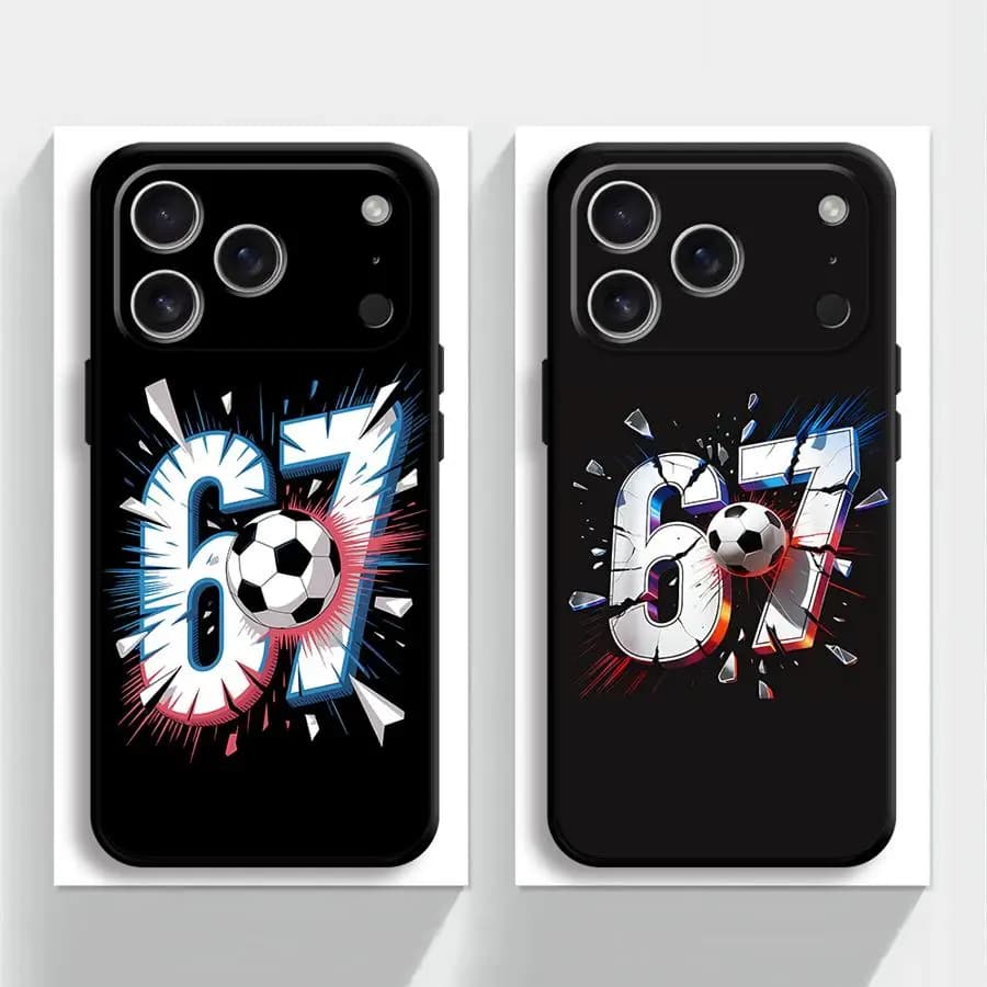 Custodia per Apple iPhone 17 Pro Max 13 11 Air 17e 15 Pro 7 8 16 14 XR XS MAX 12 Funda Cover Telefono Numero Calcio 67