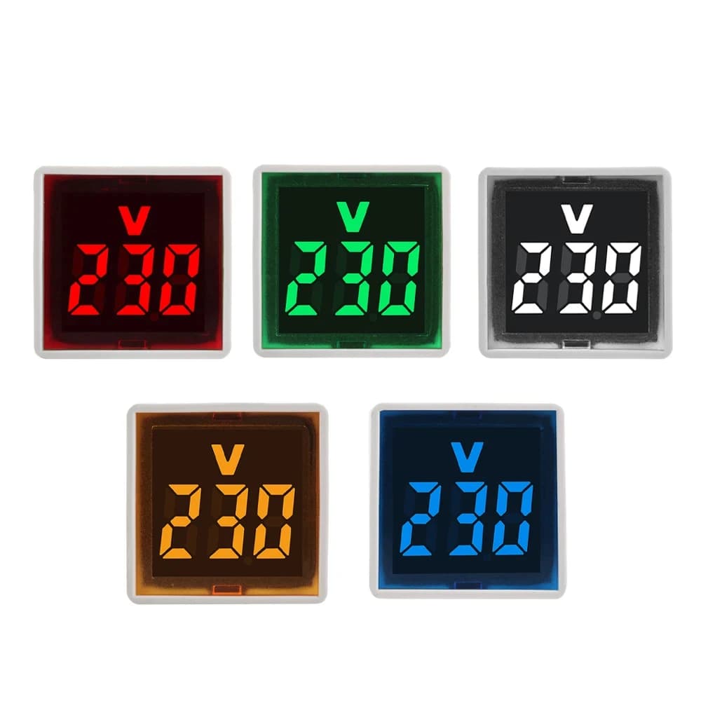 Digital Voltmeter LED AC with EU Plug, Square Indicator, Voltage Measurement Range 50–500V