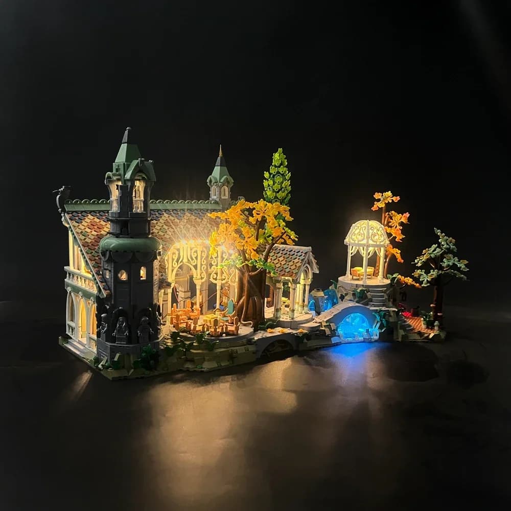 LED Light compatible for 10316 The Lord of the Rings: Rivendell Building Blocks Remote Control Lamp (Do not include building blocks)