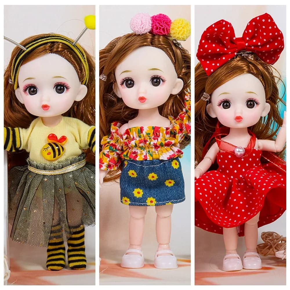Bambola BJD Grandi Occhi 16 cm Bambola BJD Scala 1/12 Mobile Mobile Bambola BJD Dolce 13 Giunti Bjd Mini 16 cm Bambola Ragazza Giocattolo