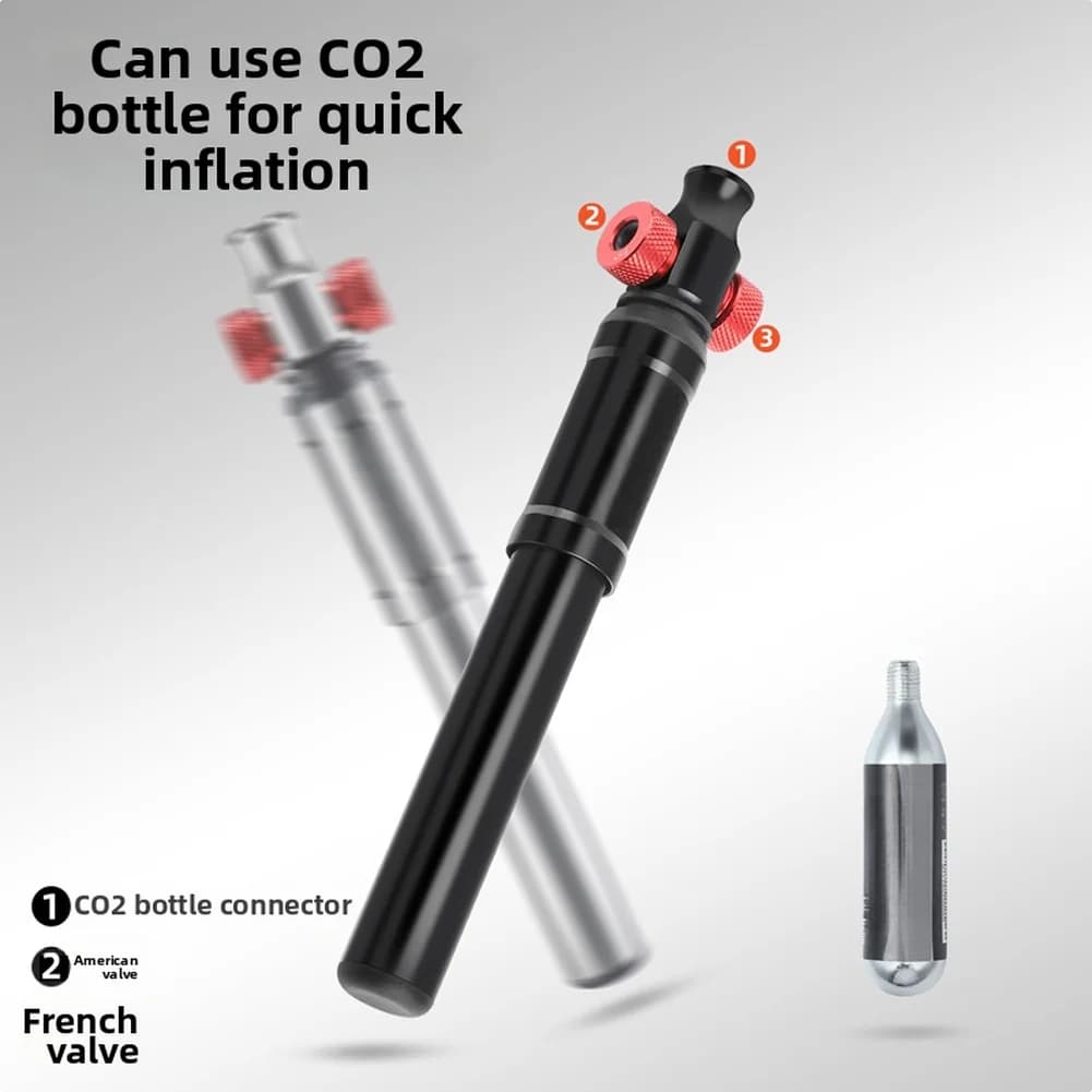 Pompa per mountain bike 130PSI in lega di alluminio, portatile, ad alta pressione, per gonfiaggio, accessori di ricambio per cilindri d'aria per biciclette