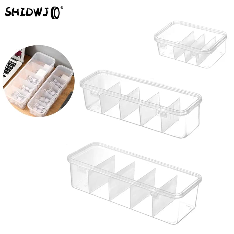 Scatola Organizer per cavi di ricarica trasparente per auto scatola di gestione dei cavi dati scatola di immagazzinaggio USB piccola scatola di immagazzinaggio dell'organizzatore degli accessori da scrivania