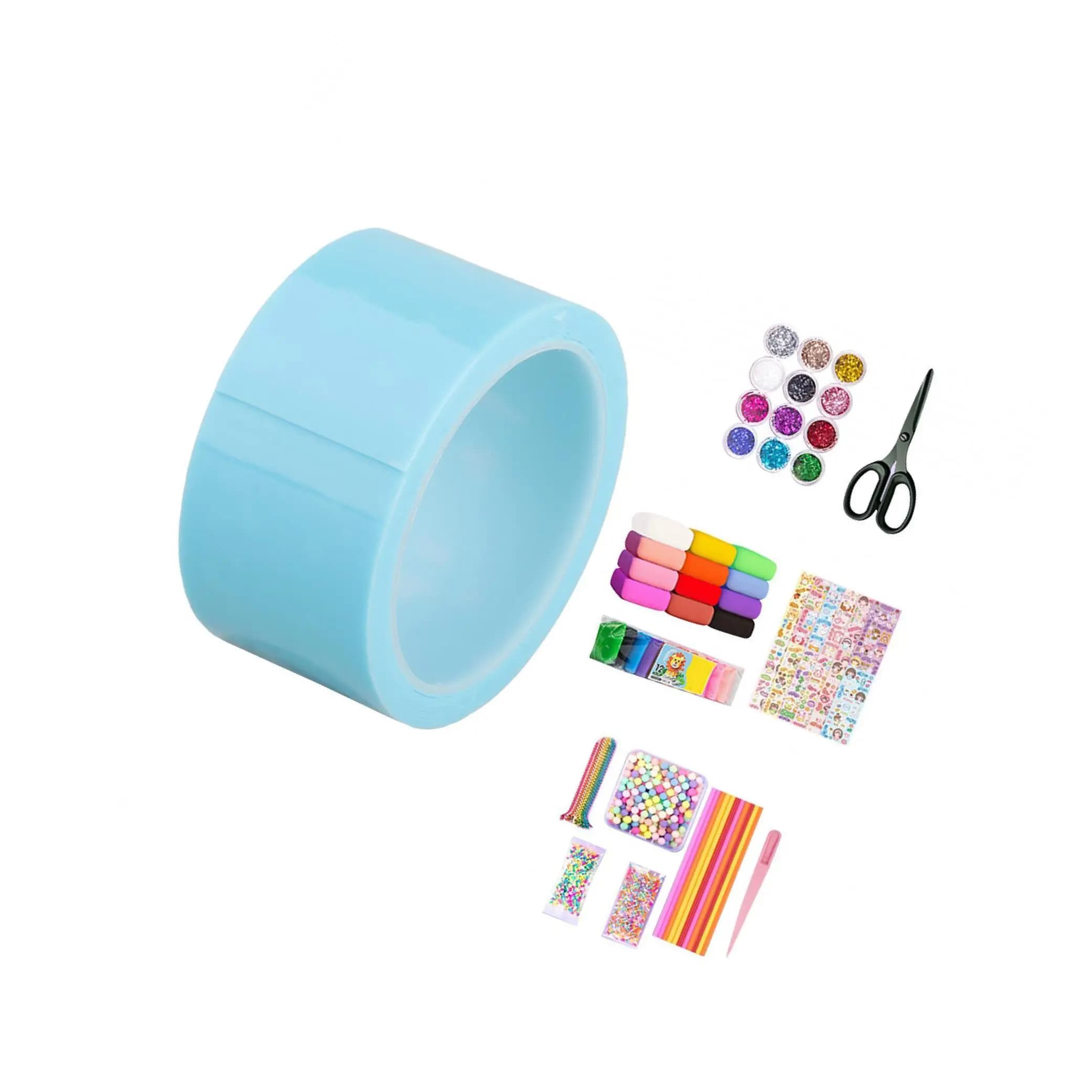 Nastro Biadesivo per Bolle di Sapone per Bambini, Lavoretti Fai-da-Te in Classe, Palline Artigianali, Set da 5 Pezzi con Contenitore