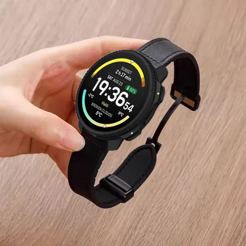 20 22mm Leather Strap + Silicone for COROS PACE 4 3 2/APEX 4 42mm/APEX 2 Pro Suunto Race S 2/Run/Ocean