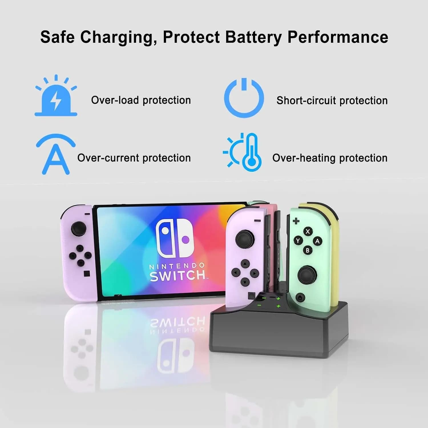 Dock di ricarica per Nintendo Switch Stazione di ricarica sicura OLED per accessori Joy-con Switch per accessori Nintendo Switch