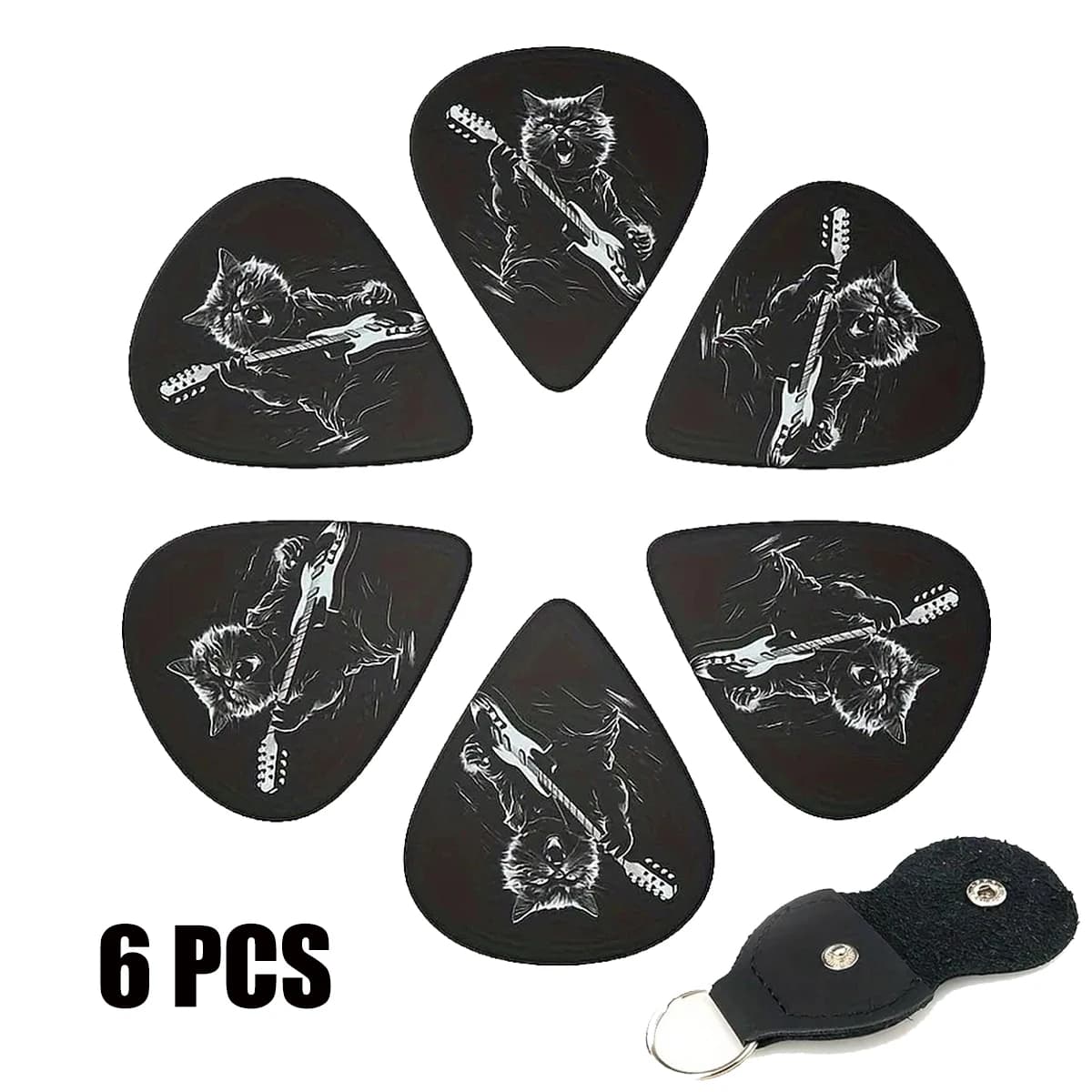 Miwayer 6 pezzi plettri per chitarra sonori originali 0,46/0,71/1,00 mm, stampati fronte-retro, plettri per chitarra/regalo perfetto per gli amanti della musica