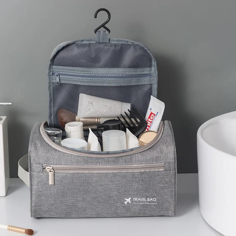 Handheld Travel Toiletries Bag Large Capacity Hanging Folding Cosmetic Bag Zipper Wash Pouch Man Women Beauty Case Organizer.