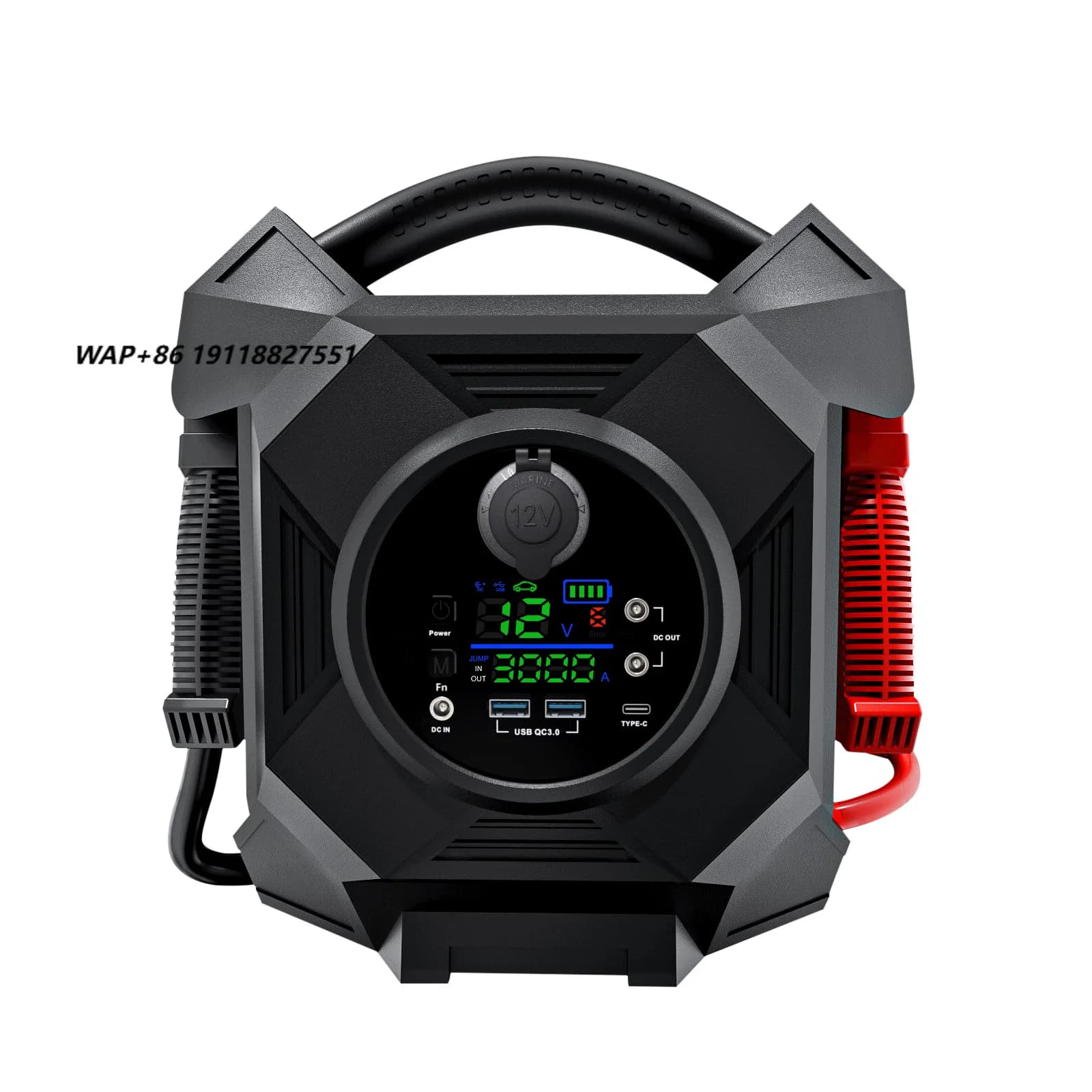 Portable Multifunctional Smart Car Jump Starter with 30000A peak Current Battery Booster Pack 12v 24v for Heavy Duty Semi Truck
