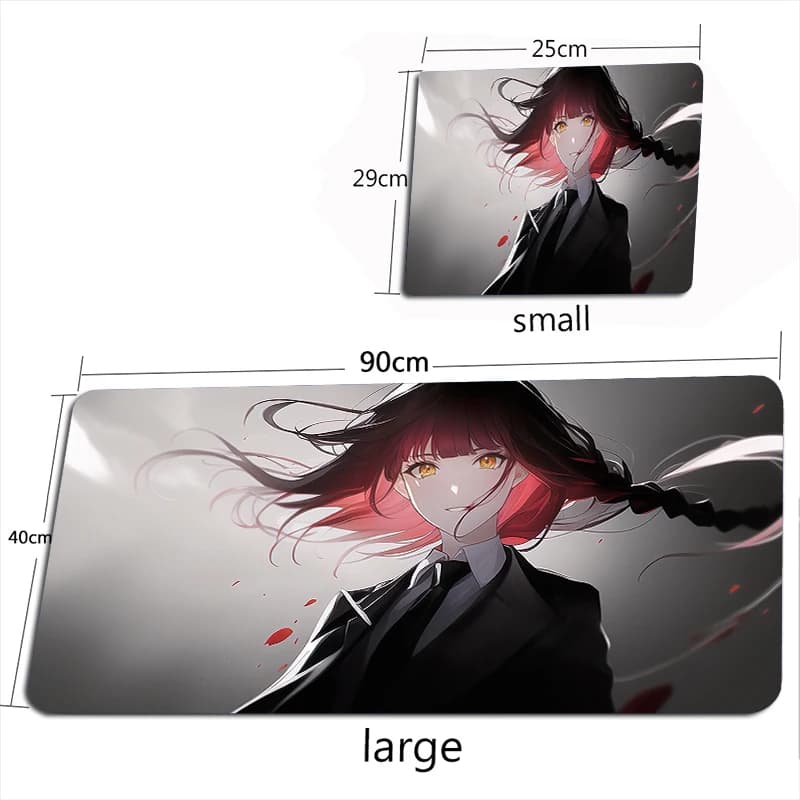 1Pc Elegant Anime Lady Gaming Mouse Pad, Large Non-Slip Desk Mat with Stylish Suit Print for Gamers & Home Office