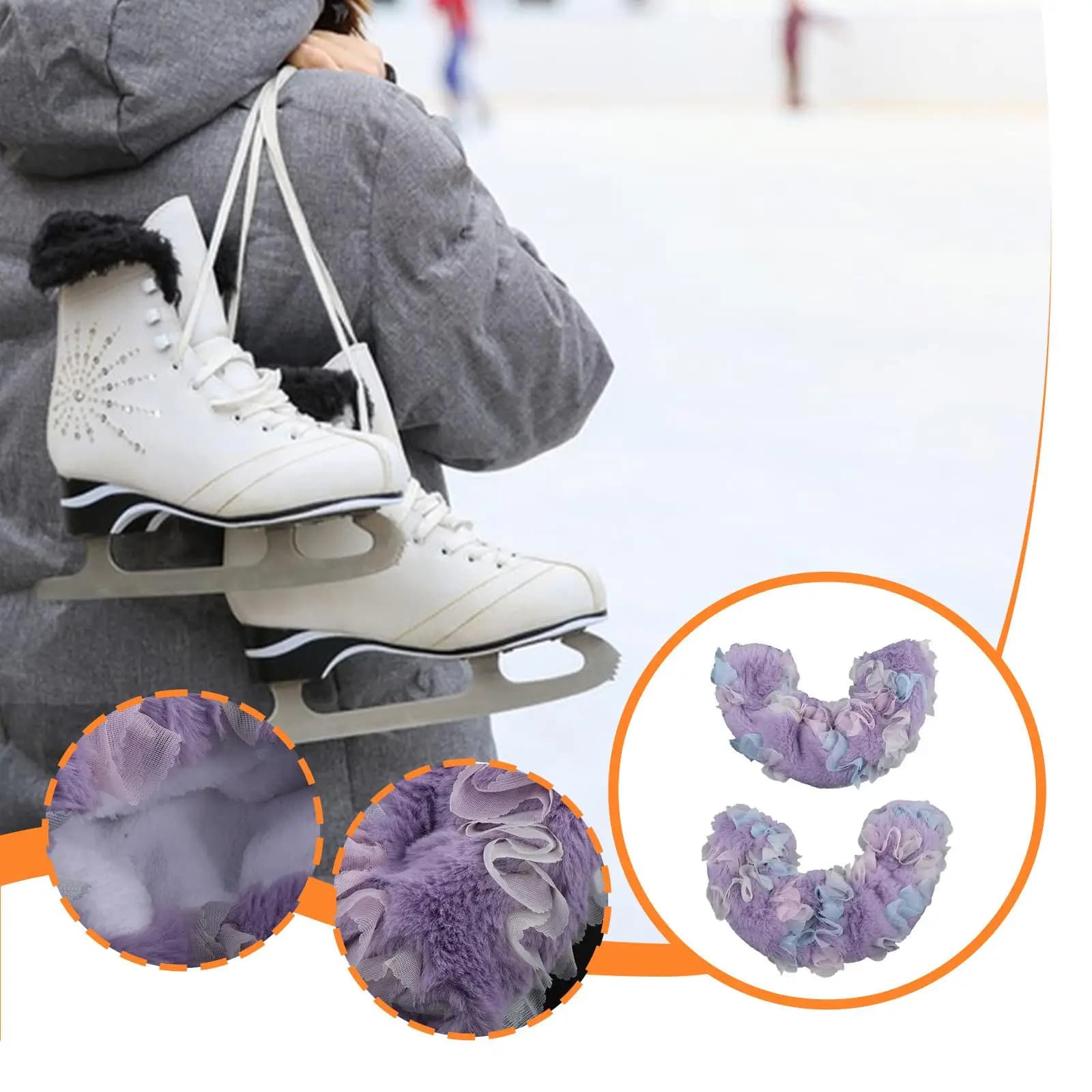 Copri Pattini da Ghiaccio in Materiale Assorbente, Protezioni per Lame per Pattinaggio Artistico e Hockey, per Giovani e Adulti