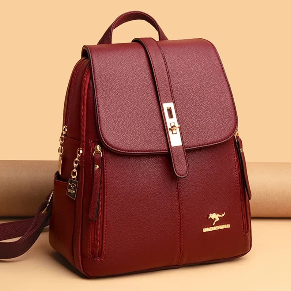 Women Leather Large Capacity Backpack High Quality Vintage School Bag for Girls Travel Rucksack Daypack Luxury Mochila Bookbag